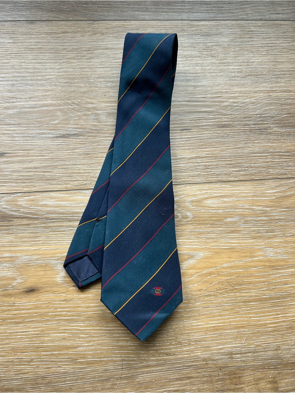 Vintage Gucci Striped Tie 100% Silk